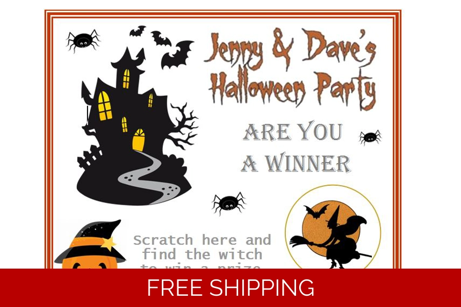 12 Personalised Halloween Scratch Cards